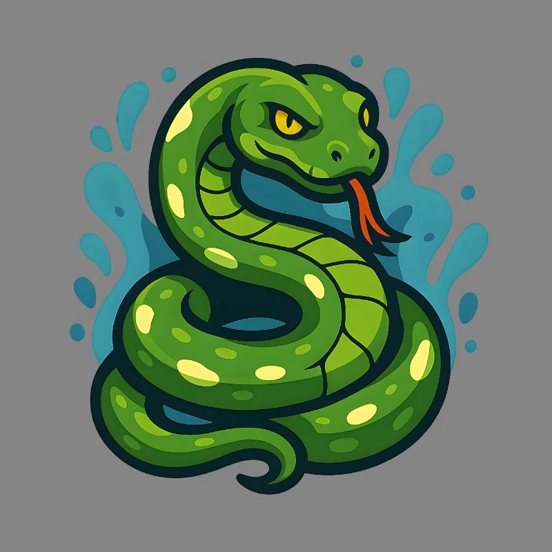 Arbre vert Python serpent en vague