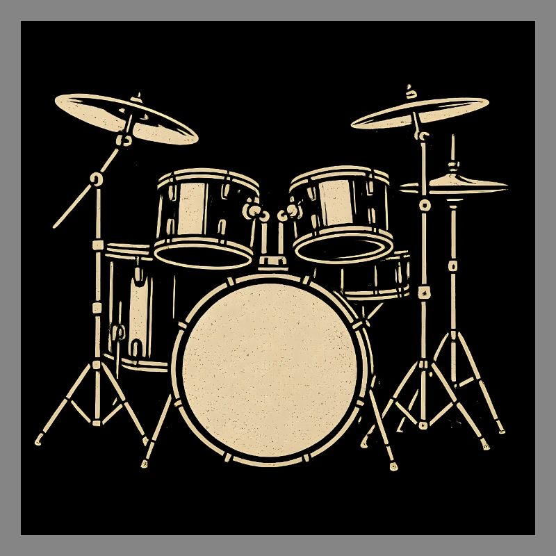 Schwarzsilbernes Drumset Illustration