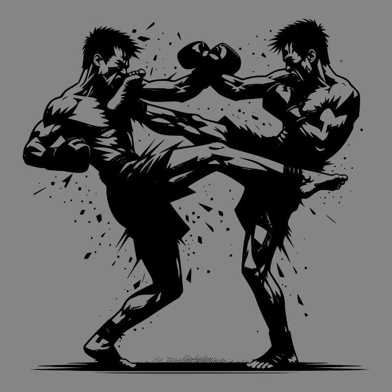 Double Strike Boxe thaïlandaise Le ring brûle violemment