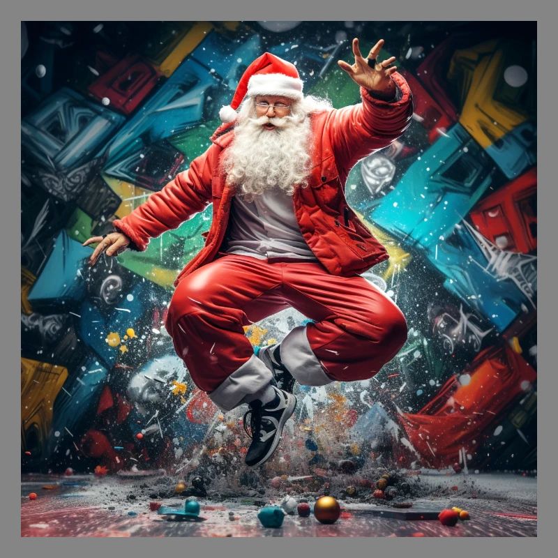Weihnachtsmann Graffiti Sprung Breakdance