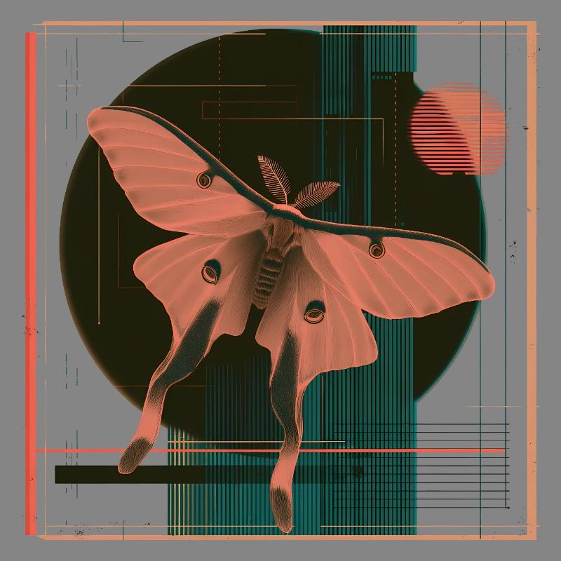 Luna Moth – Geometric Retro Moth Design