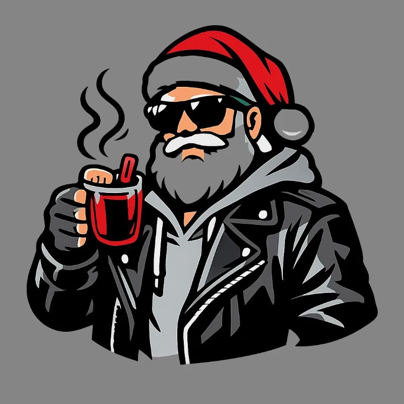 Biker Santa Coffee Break