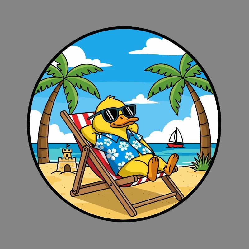 Cool Duck Beach Vacation Summer Vibes