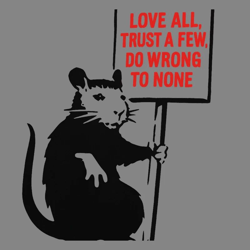 Rat with protest sign