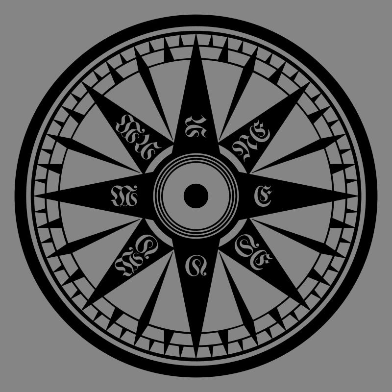 Kompass / Compass – Windrose, Schiffskompass