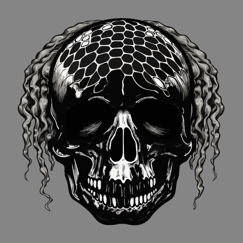 Skull with Mesh Pattern Dreadlocks
