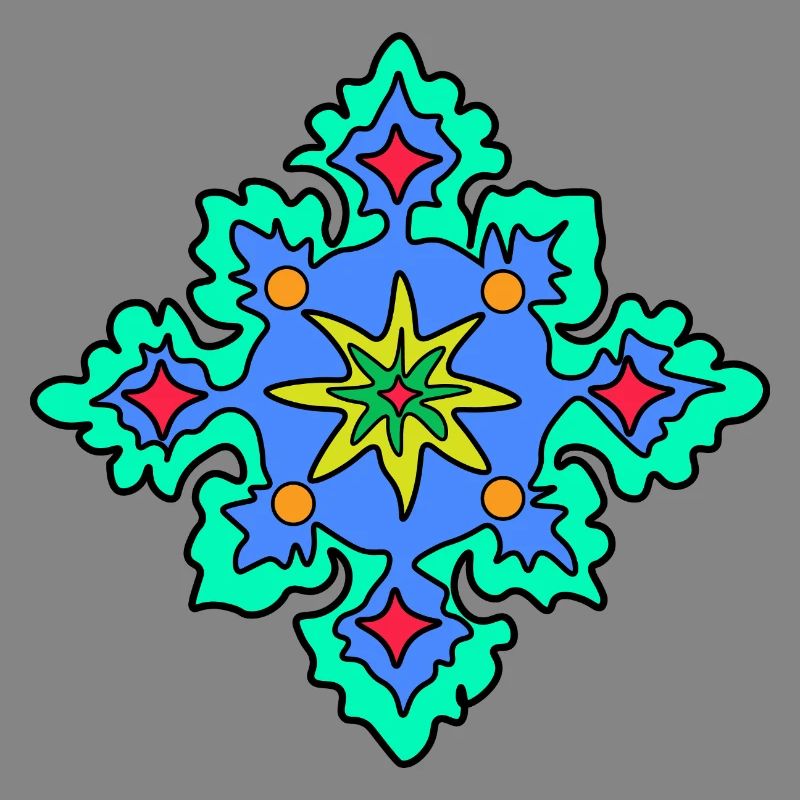 Geometric Mandala Star Pattern