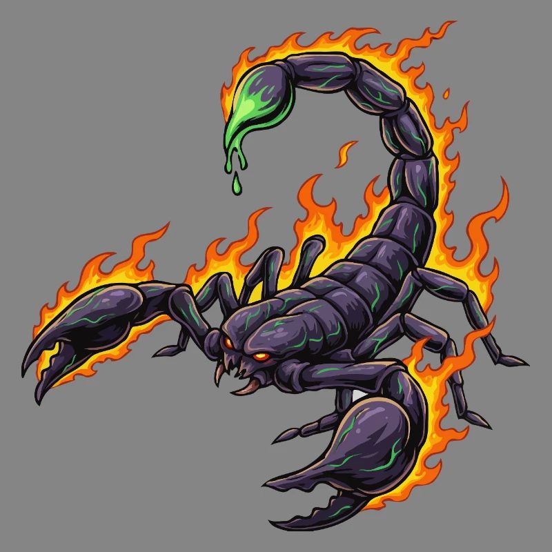 Scorpion with fire