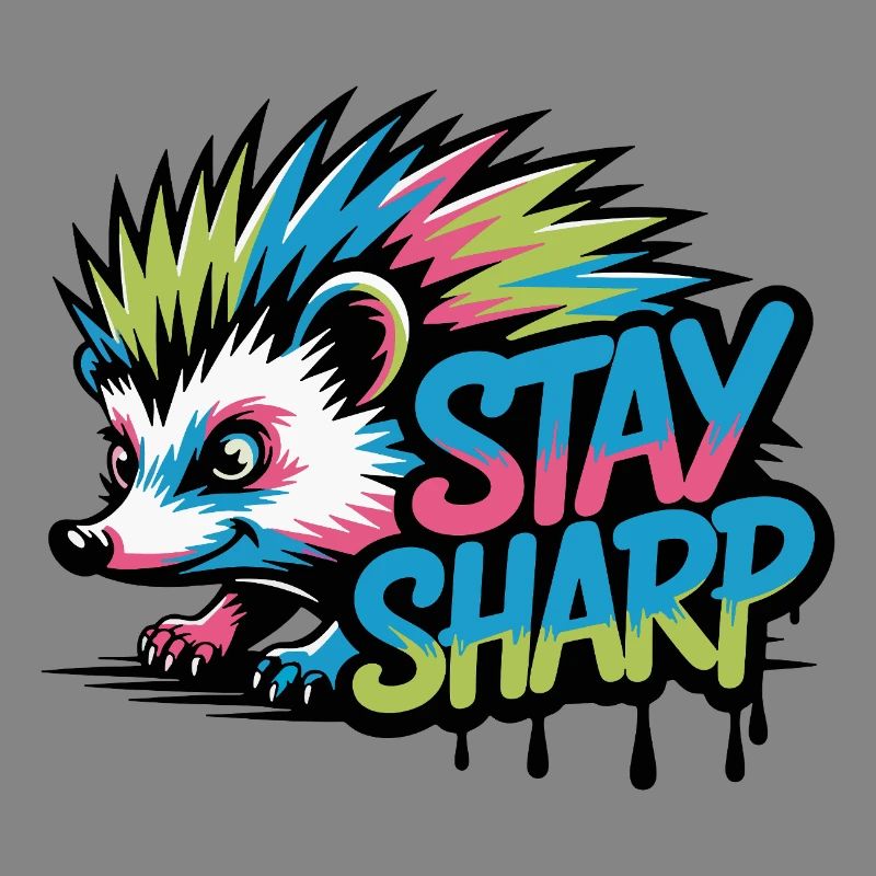 Stay Sharp Hedgehog Neon