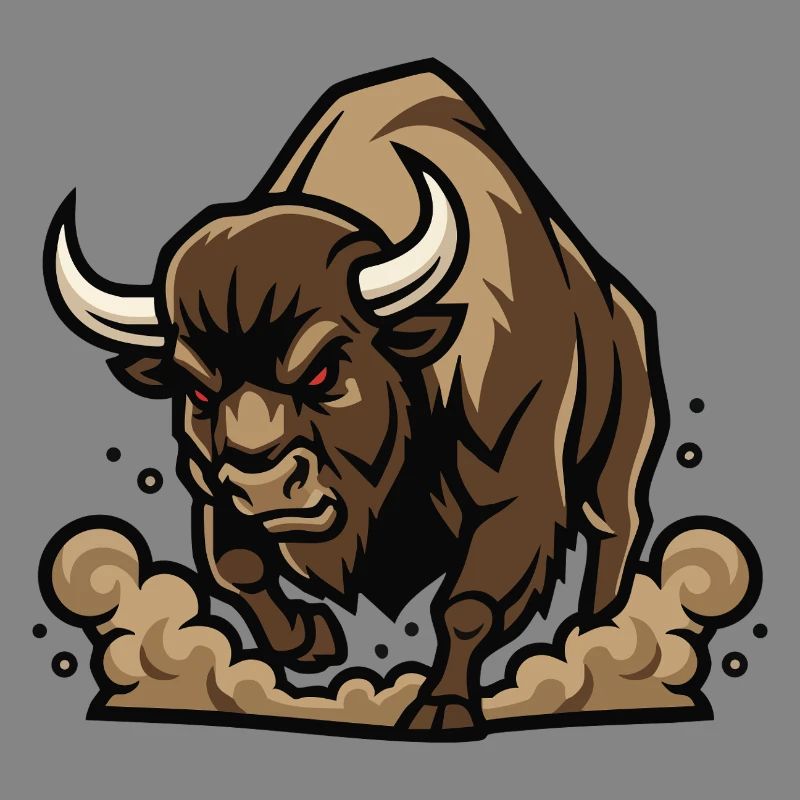 Wild Bison Charge Mascot Buffalo