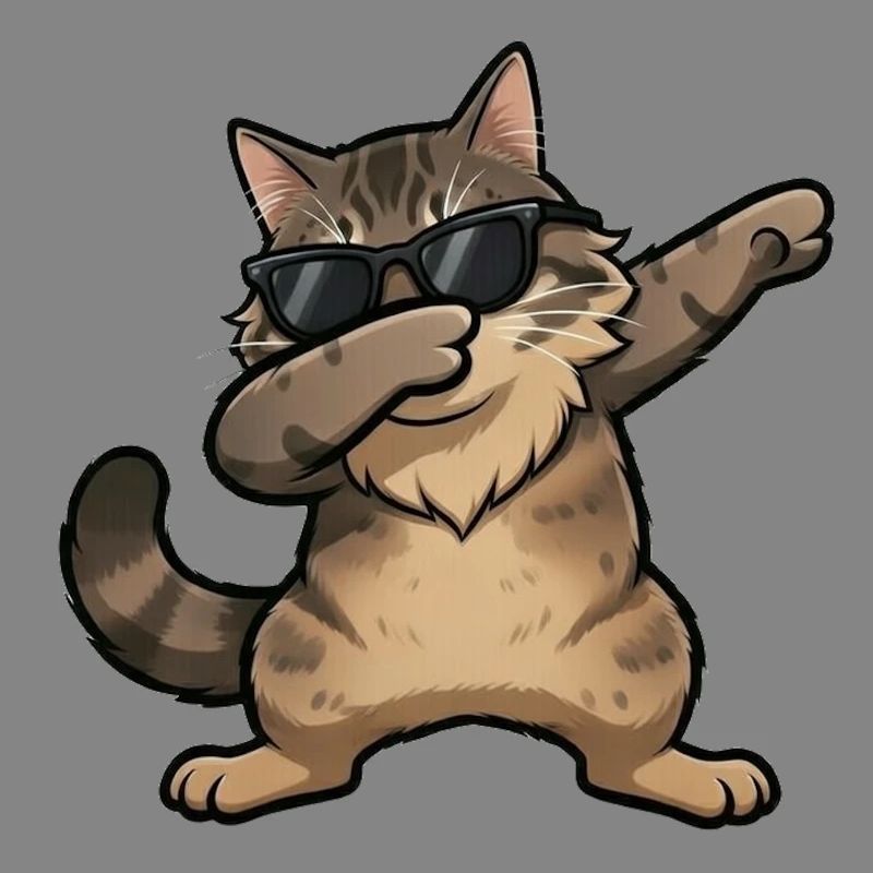 Dabbing Norwegian Forest Cat