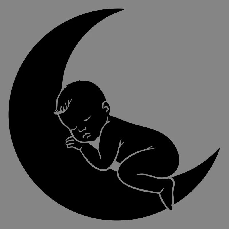 Bébé sur la Lune – Silhouette douce du sommeil
