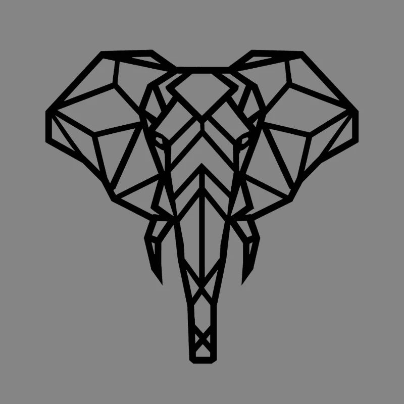 Elephant Geometric Drawing