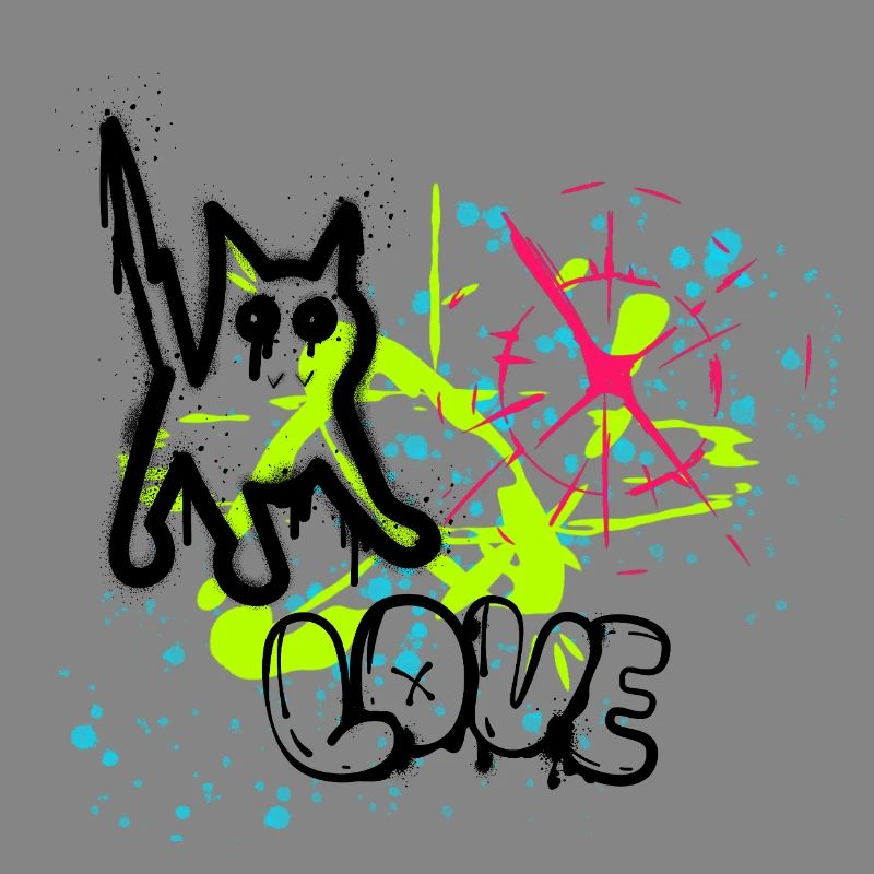 Neon Graffiti Splatter Pattern