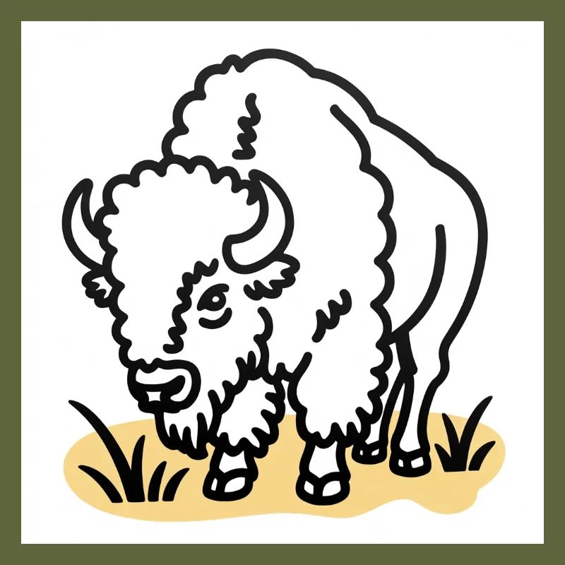 Bison on yellow grass
