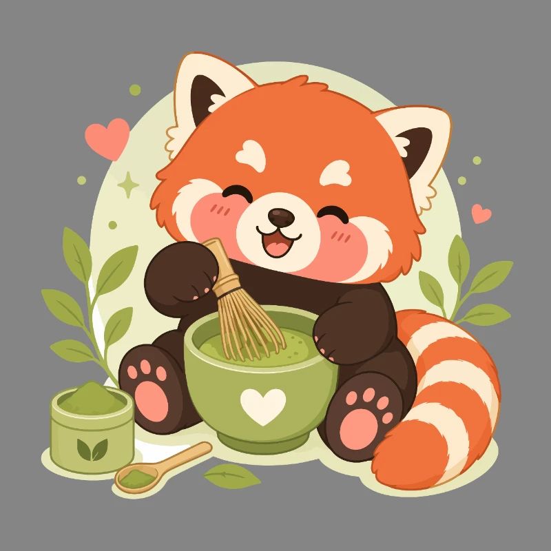 roter Panda Matcha Liebe