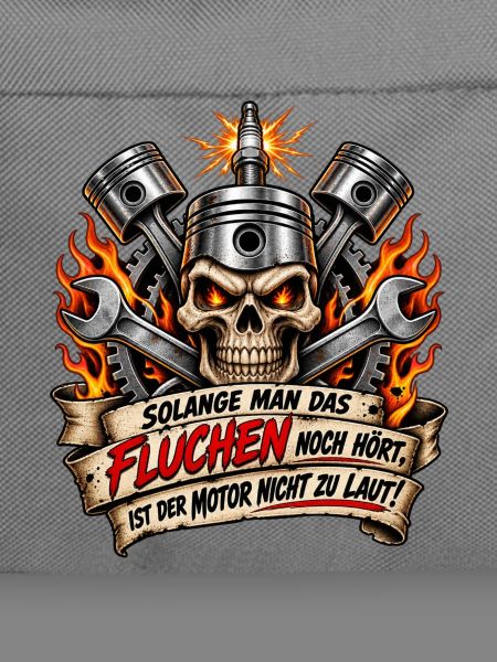 Flammender Skull mit Motorwerkzeug