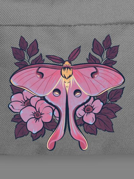 Pink Moon Moth im Blumenrahmen