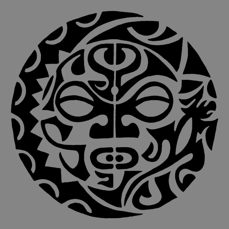 Polynesischer Schädel (Schwarz)