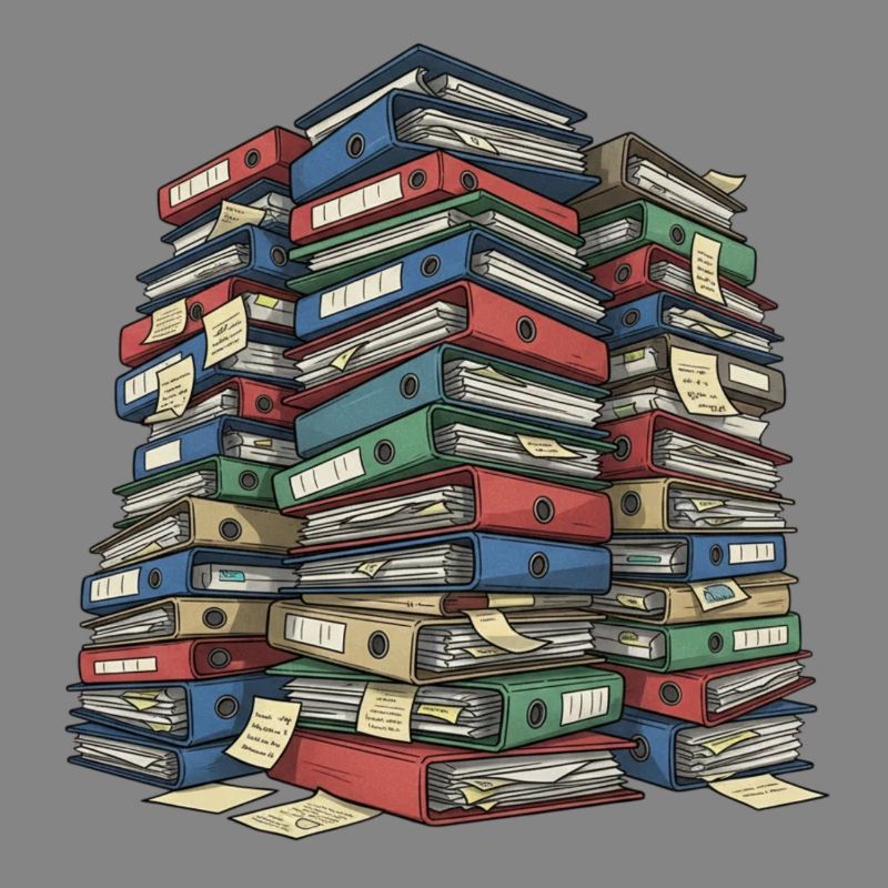 Folder Stack Office Chaos