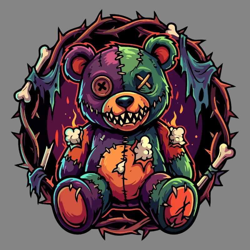 Patchwork Zombie Teddy Broken Horror Teddy Bear