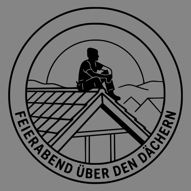 Dachdecker Feierabend über den Dächern