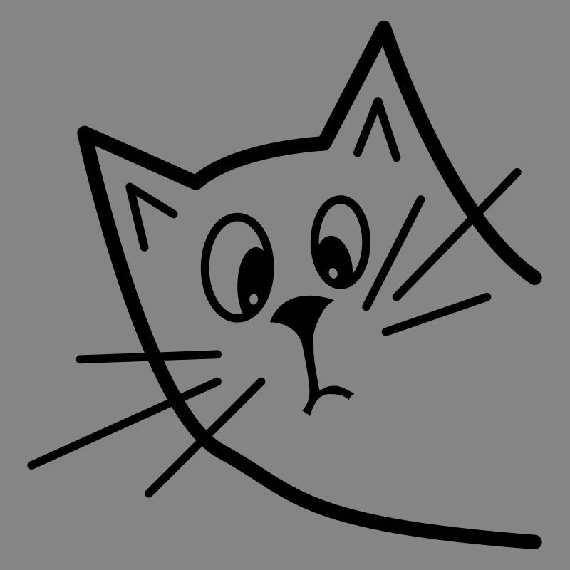Cute Curious Cat - Minimalist Design