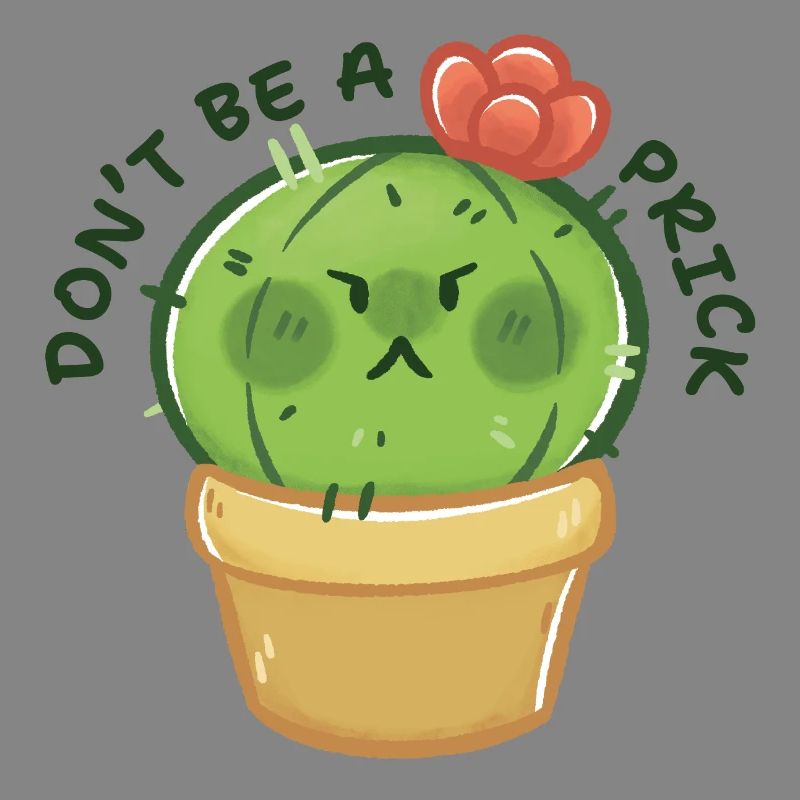 Grumpy Cactus with Message
