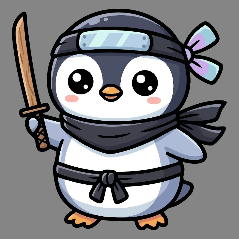 Pingouin Ninja avec Épée