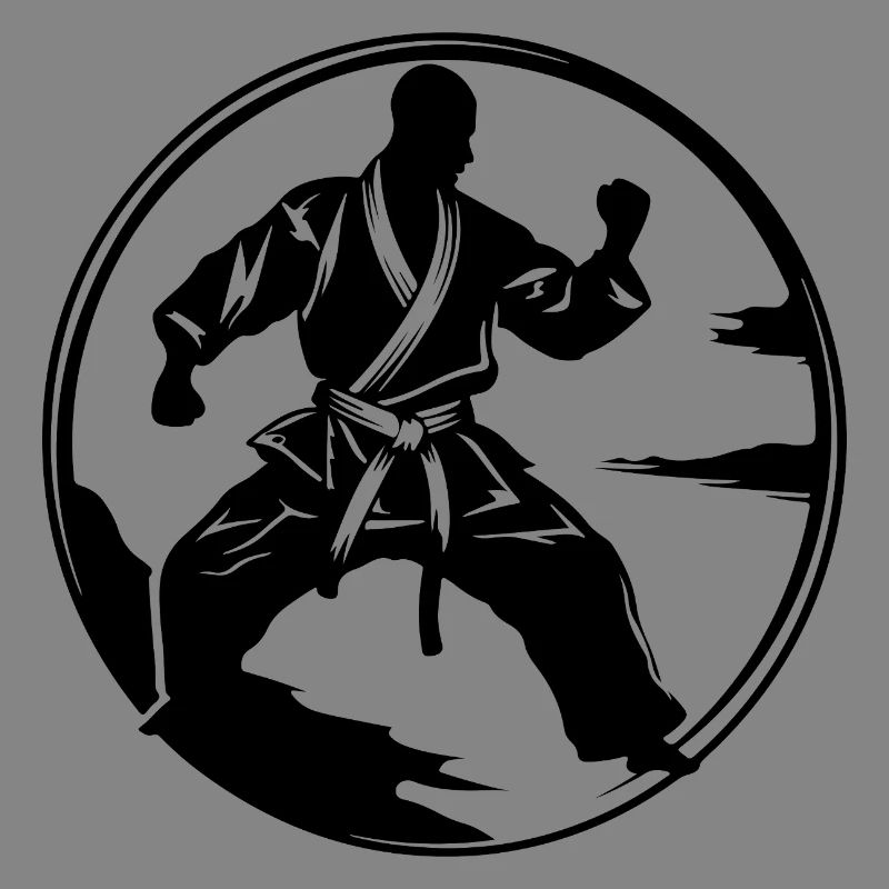 Karate Man Silhouette