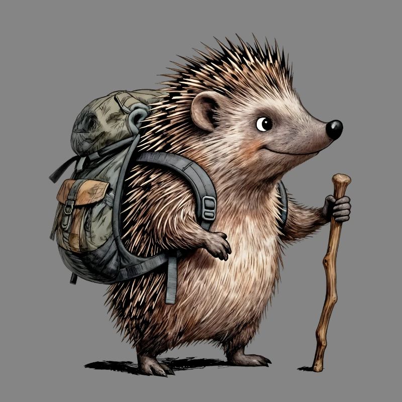 Wanderigel mit Rucksack