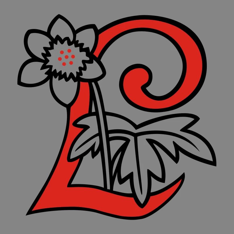 Buchstabe L Blüte Initiale