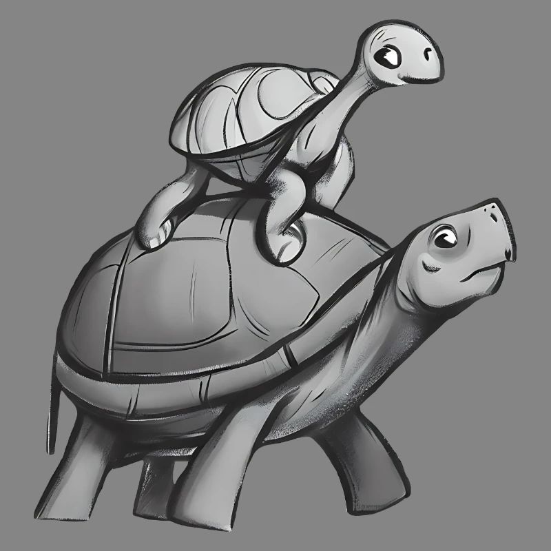 Turtle rides on turtle