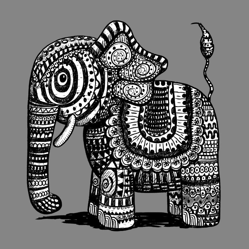 Power Elephant With Pattern I India I Gift Ethno