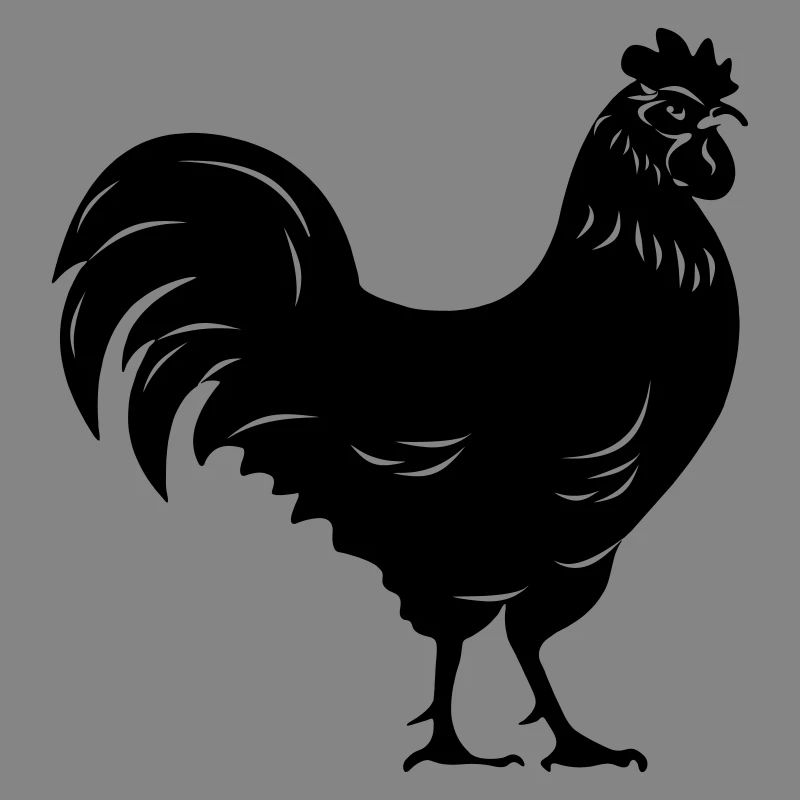 Rooster black transparent Shadow image