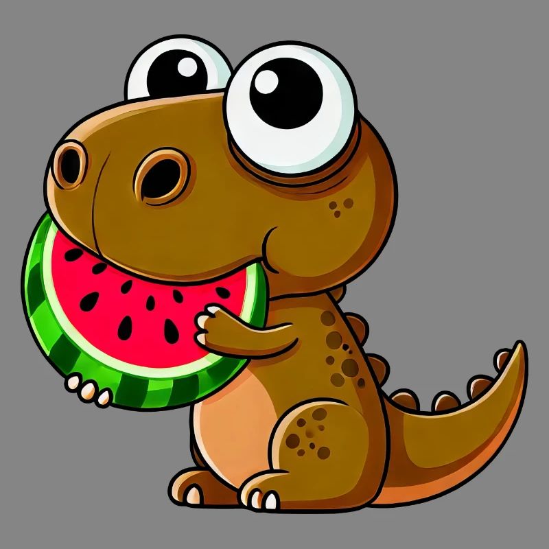 T-Rex avec Dessin animé d’été pastèque