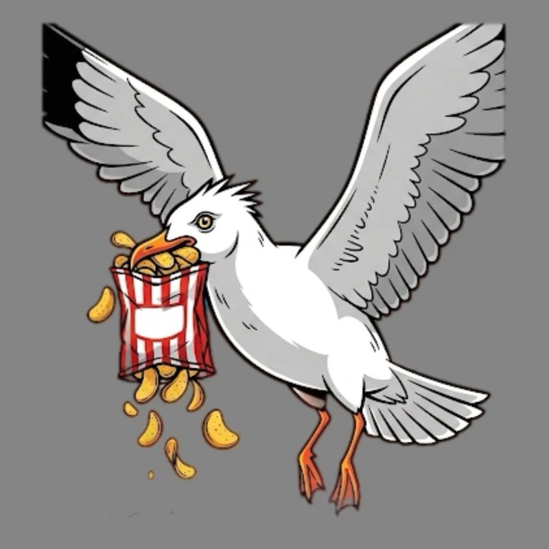 Seagull with Chips Snack Design