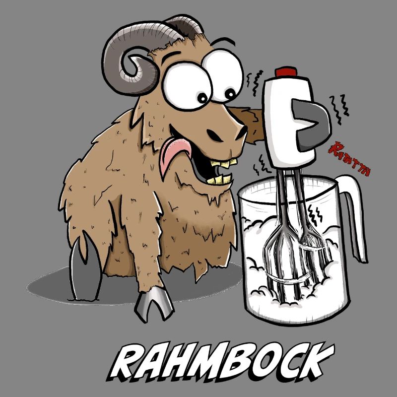 Humorous Bock with Kitchen Mixer