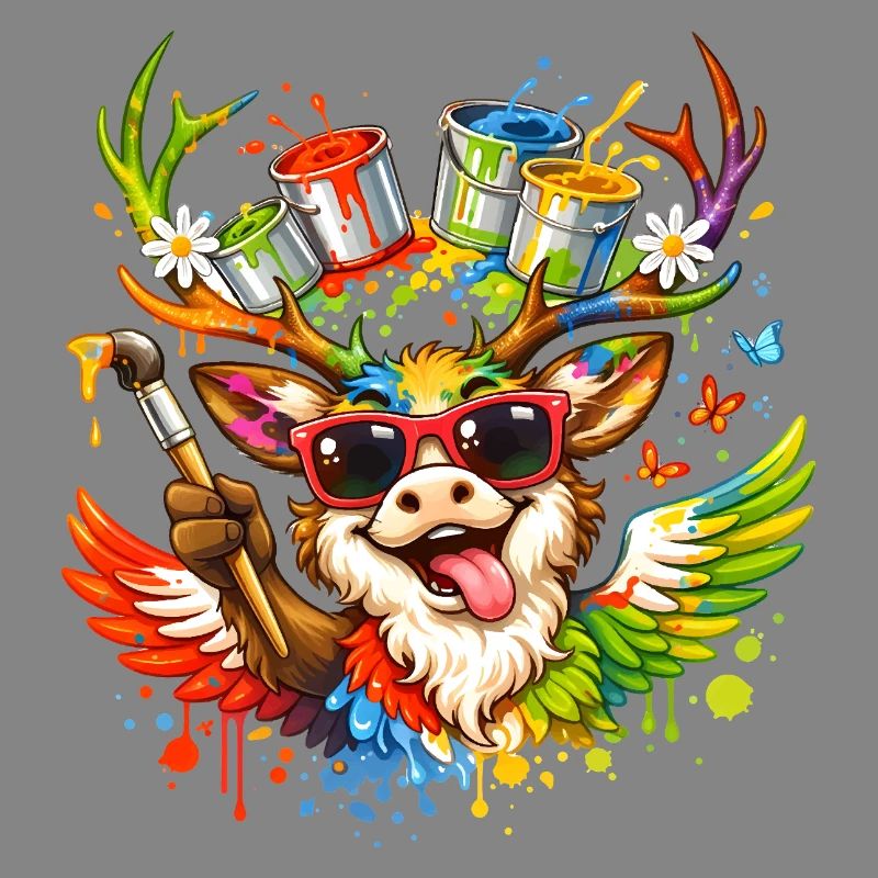 Creative Deer Art Illustration