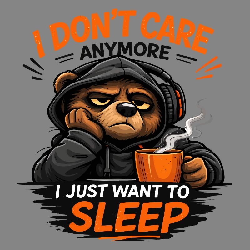 Grumpy Bear Sleep Tee Design