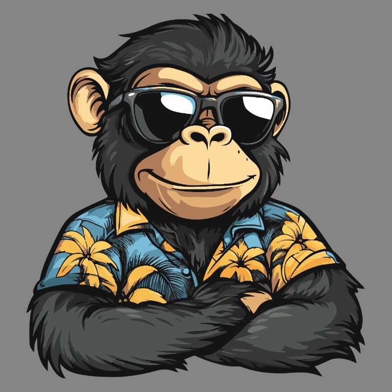 Affe Comic Urlaub