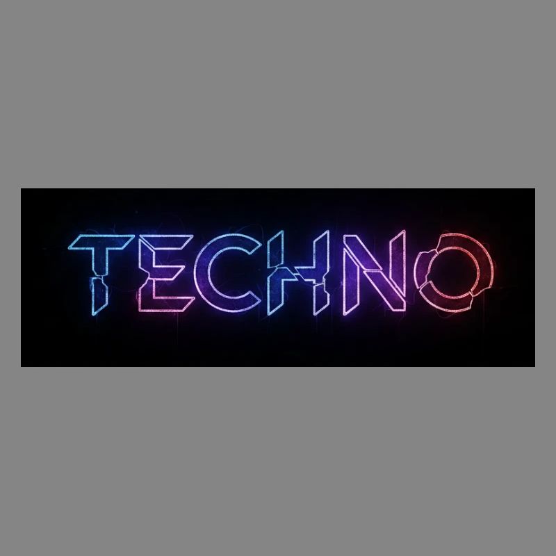 Texte de bug techno néon