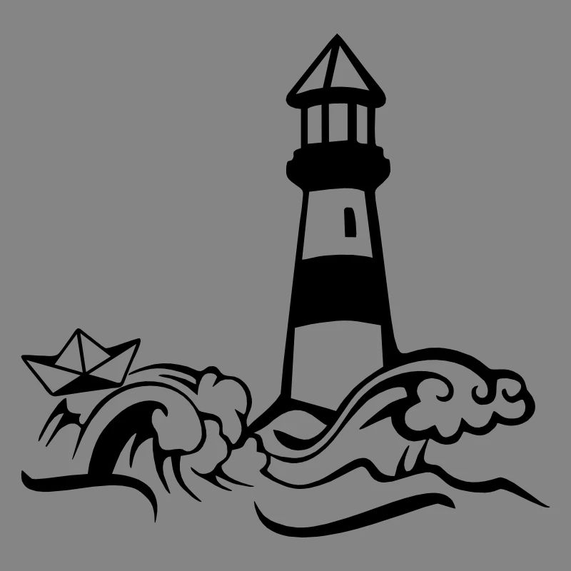 Lighthouse paper ship