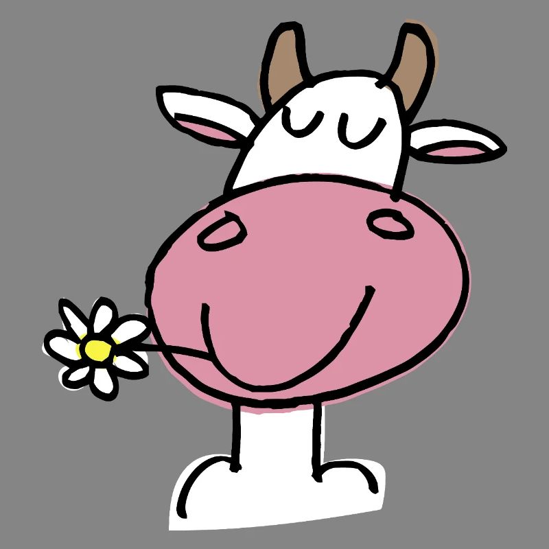 Vache Joyeuse et Fleur Délicate