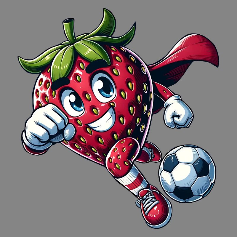 Fußball Erdbeere Superheld Kicker Comic