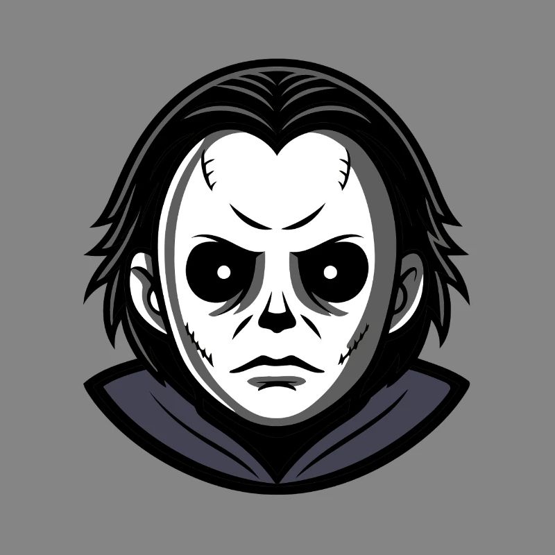 Böse Halloween-Maske monochromer Kapuzenpullover