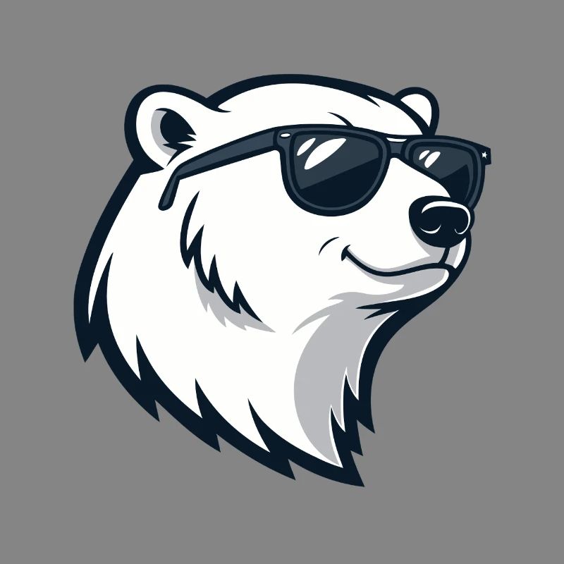 Eisbär mit Brille