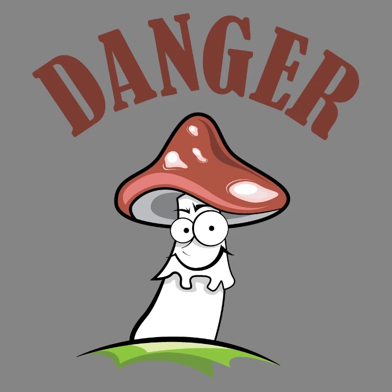 Toadstool danger symbol comic funny