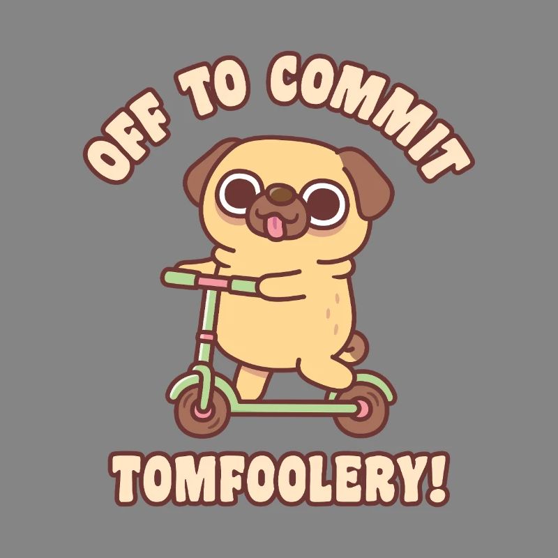 Cute Pug On Kick Scooter Off To Commit Tomfoolery