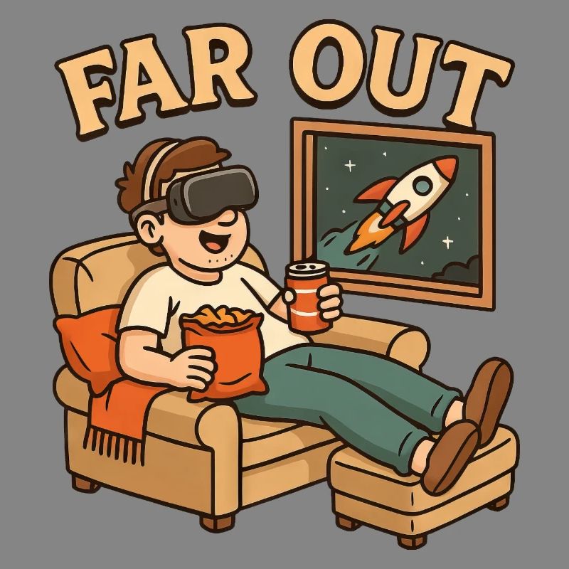 Cool Astronaut VR Chips Watching TV Chilling